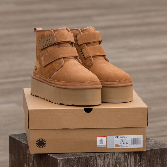 Уггі UGG Neumel Platform Chukka Chestnut premium | Угги натуральные жіночі