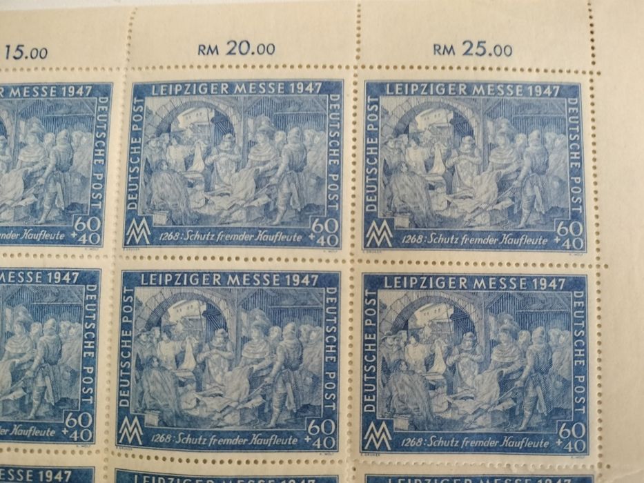 Znaczki Briefmarken Leipziger Messe 1947 : nominał 60+40 Pf komplet
