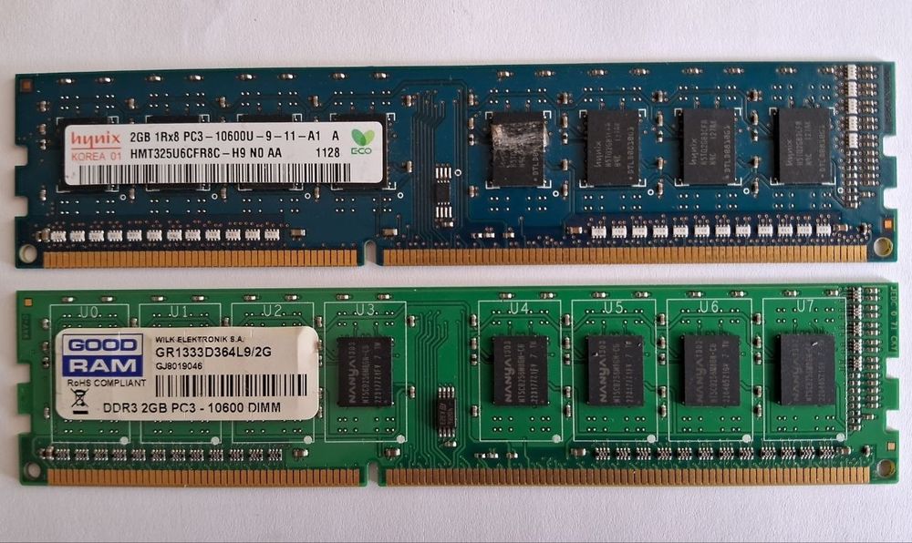 Оперативна пам'ять DDR3 2Gb 10600 1333MHz 2 шт = 4Gb