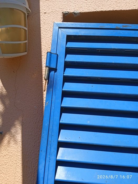 Par de portadas em alumínio azul para porta-janela - 200x212 cm