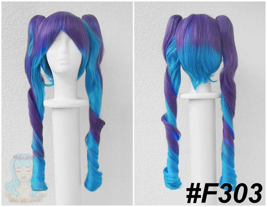 Hatsune Miku Infinite cosplay wig fioletowa długa peruka z kitkami