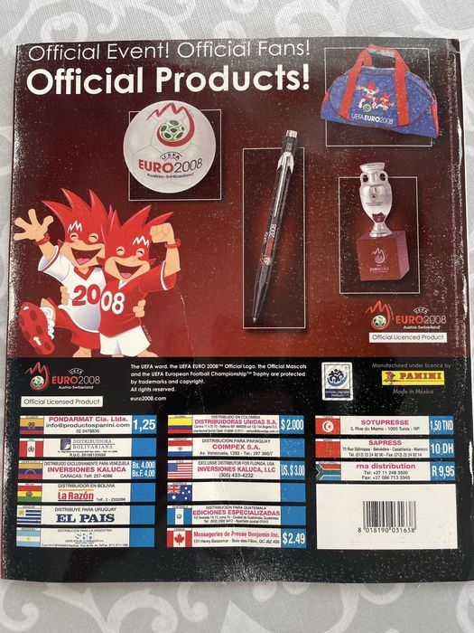 Naklejki Panini Euro 2008 komplet + pusty album