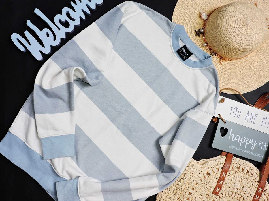 Pull & Bear  Męska bluza pasy XS