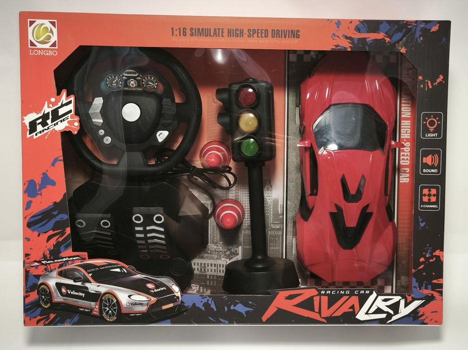 Auto sterowane R/C z kierownicą i sygnalizacją świetlną