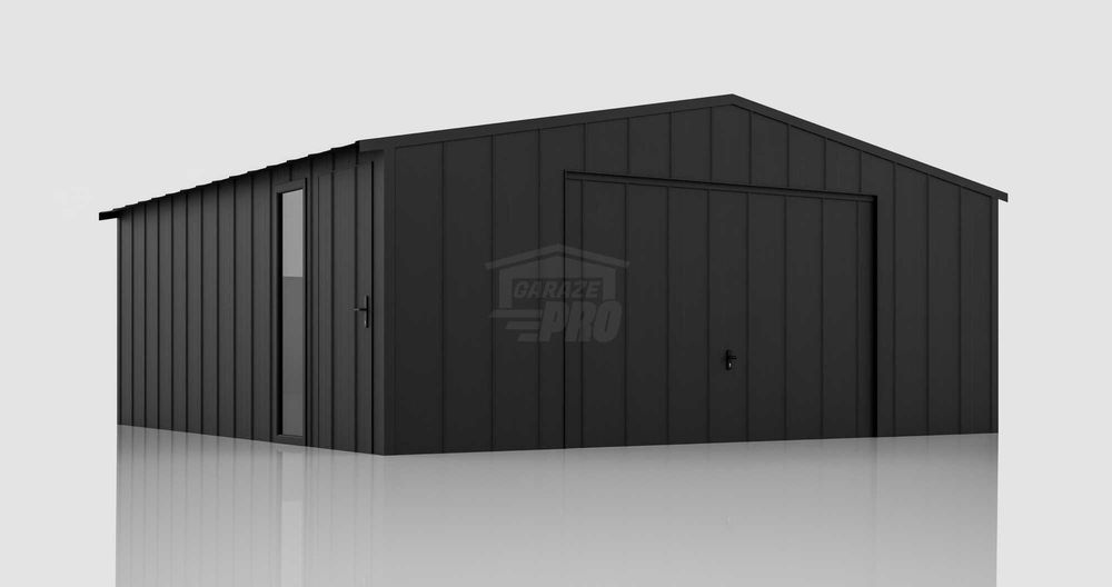 Garaż blaszany 7x6m brama okno drzwi blacha na rąbek dach GP647