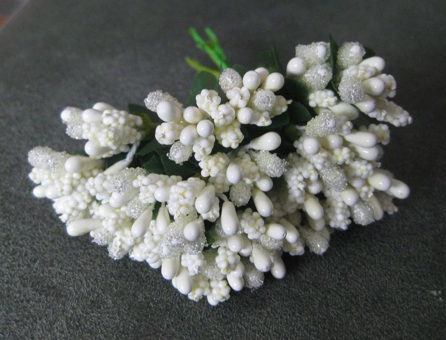 Conjunto de 2 Ramos de Flores Brancas Miniatura NOVOS
