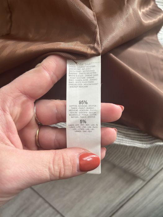Szara marynarka Reserved rozmiar 38 z kieszonkami bawełna len
