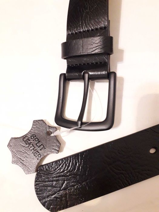 Cinto preto em pele (split leather) tamanho M NOVO 5€