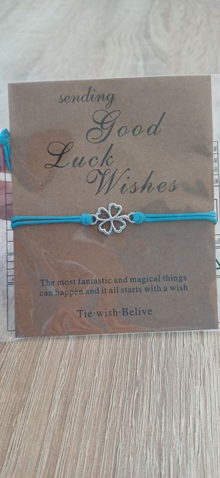 Bransoletka sznurkowa koniczyna na szczęście