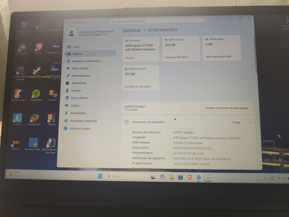 Lenovo V15 G4 AMN AMD Ryzen 5 7520U 16GB/512GB