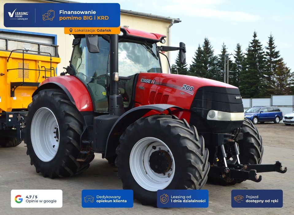 Case IH PUMA 200CVX  GDAŃSK [14690] napęd 4WD, TUZ przód i tył, szybko złącze, FV23%VAT