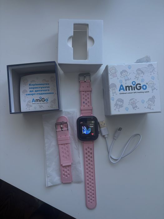 Дитячий годинник AmiGo GO009 Camera+LED WIFI Pink