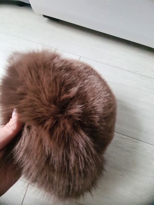 futrzany komplet czapka szal rosyjski styl futro futrzana beret russia