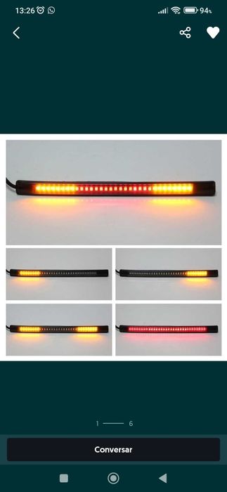 Barra de led com função presença , travão, stop e piscas moto carro