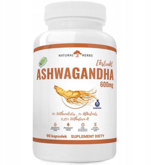 Ашваганда 600мг 90капсул  9% Natural Herbs Ashwagandha 600mg 9%