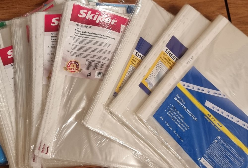 Папки швидкозшивач і файли 6+4 упаковки / Ціна за 1 упаковку