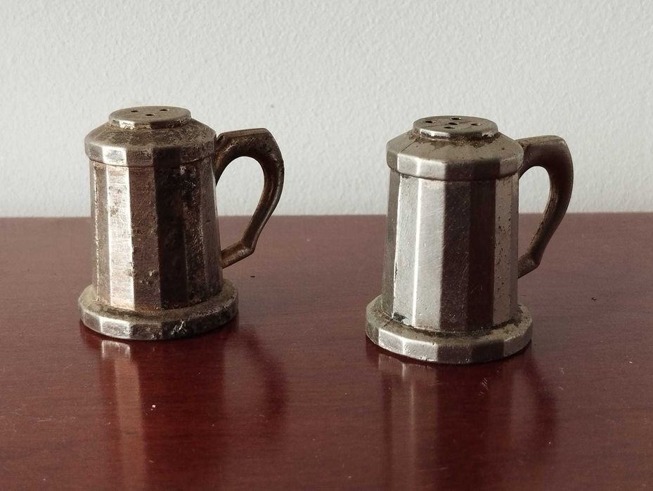 Saleiro e Pimenteiro Estanho Canecas Cerveja