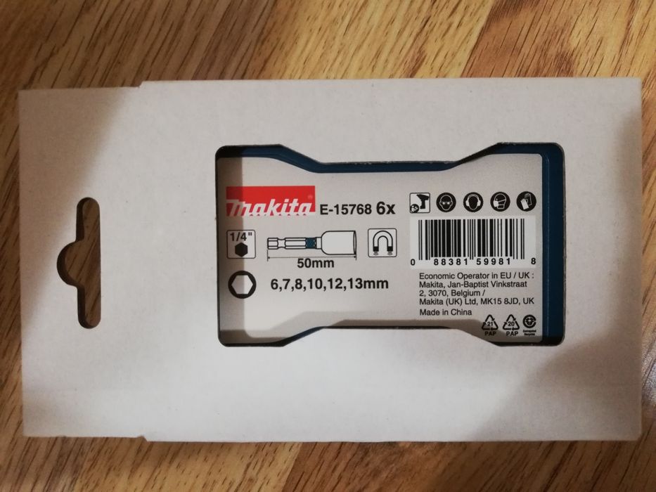 Zestaw nasadek udarowych 6 sztuk w walizce MAKITA E-15768 1/4" NOWY