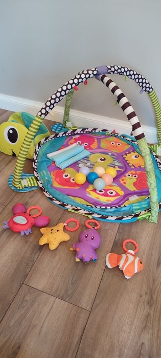 Mata niemowlęca edukacja 3w1 basenik z piłeczkami Lean Toys Żółwik