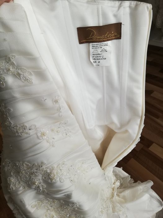Suknia ślubna ecru 34 z trenem rybka -80% OKAZJA