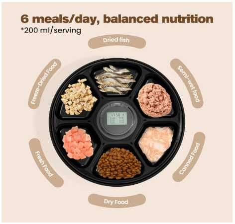 Dispensador Automático de Comida para Gatos e Cães de Pequeno Porte