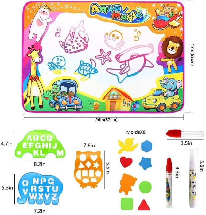 Tapete de Agua Jogos para criança com acessórios 87 x 57 cm Natal