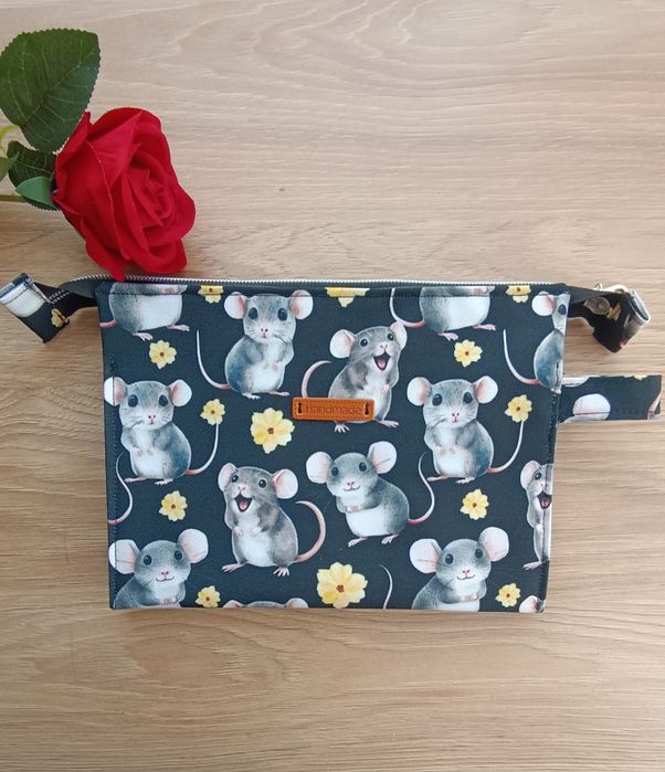 Kosmetyczka organizer w myszki handmade rękodzieło