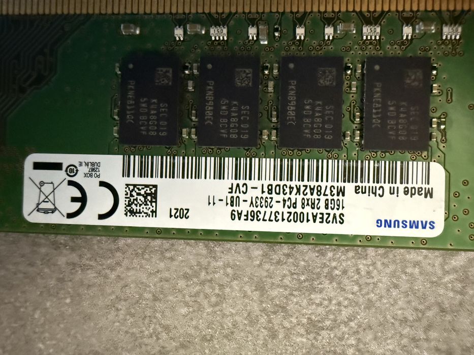 Pamięć ram ddr4 16gb samsung pc4-2933y