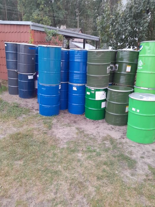 Beczki metalowe po spożywce na wodę, zboże