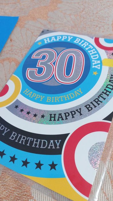 Листівка З днем народження Happy birthday 30 років
