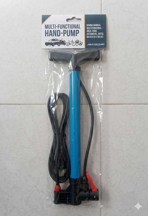 Bomba de Ar Manual Multifuncional - Estado Impecável
