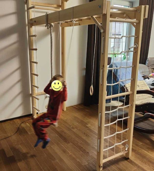 Шведская стенка детская 2в1 Сетка Рукоход Шведська стінка Трансформер