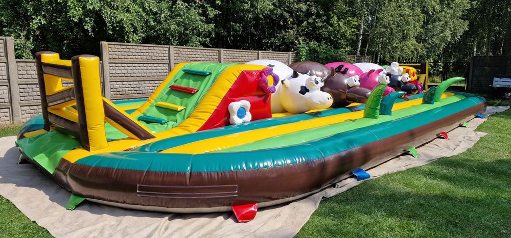 Dmuchaniec Wipeout bigballers tor przeszkód dmuchany farma ranczo