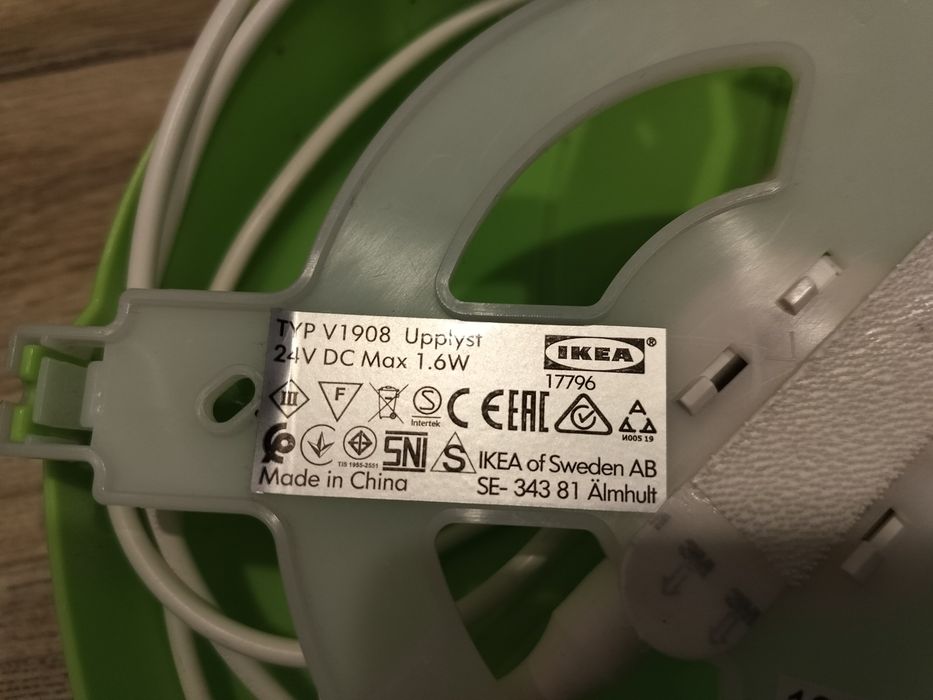 Ikea liść małpka nocna 24V dla dzieci brak zasilacza