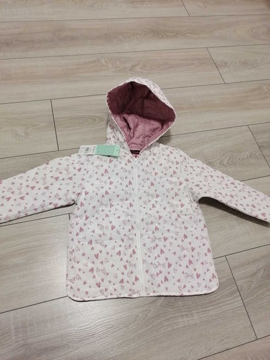 Kurtka  przejściowa 98. Biała w serca