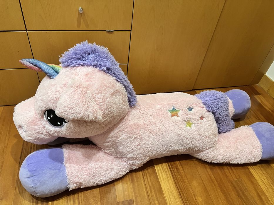 Peluche unicórnio rosa 120cm, grande