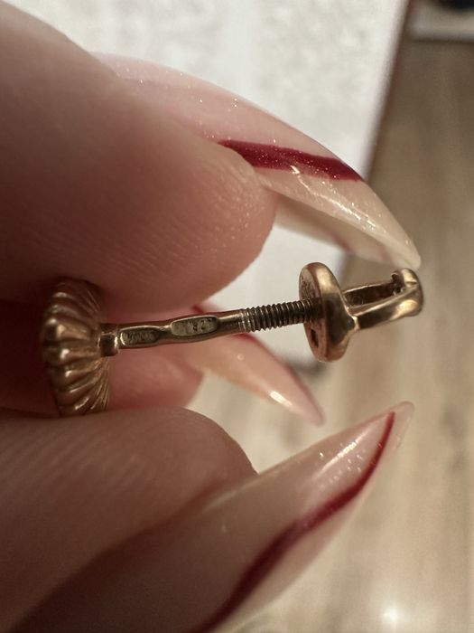 Сережки-капельки серебрянные с позолотой