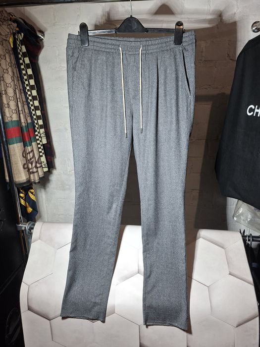 Boggi Milano City Trousers In Flannel Grey Loro Wool Men's/48/M-L