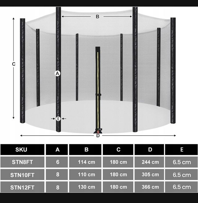 Siatka zabezpieczająca SONGMICS do trampoliny 244 cm