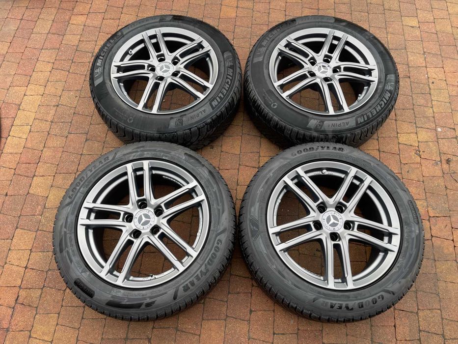 4119. Alufelgi 17" koła letnie Mercedes A klasa W176 B klasa W246 CLA 5x112 225/45/17 Uniroyal 8.8mm 2025r