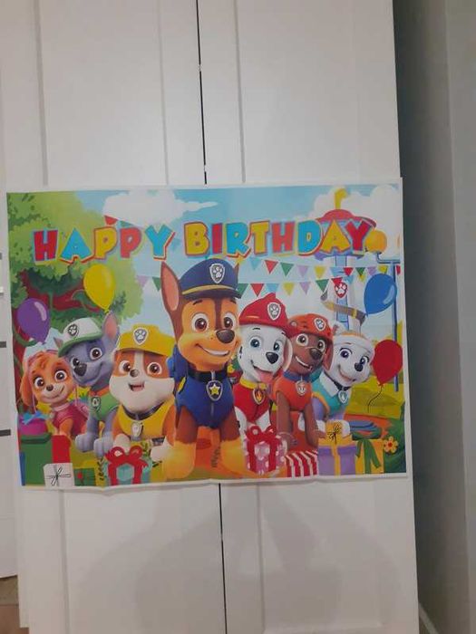 Tło na urodziny Psi Patrol 75x100