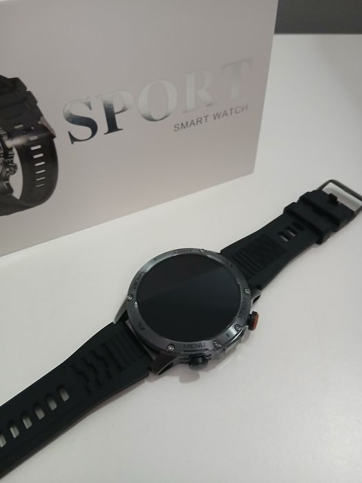 Smartwatch wodoodporny IP69 10ATM, czarna koperta.