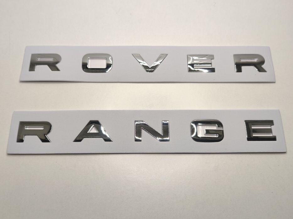 Emblema Letras Range Rover Capô Mala Símbolo Legenda Cromado Espelhado Modelo Evoque Vogue Sport Velar Novo