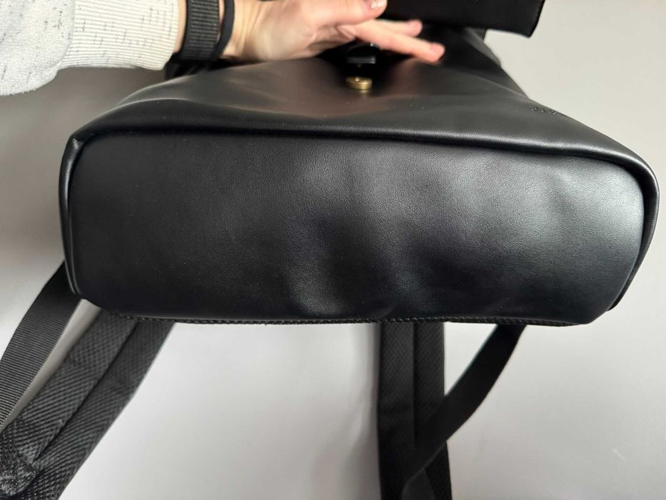 Pier One plecak czarny skóra ekologiczna