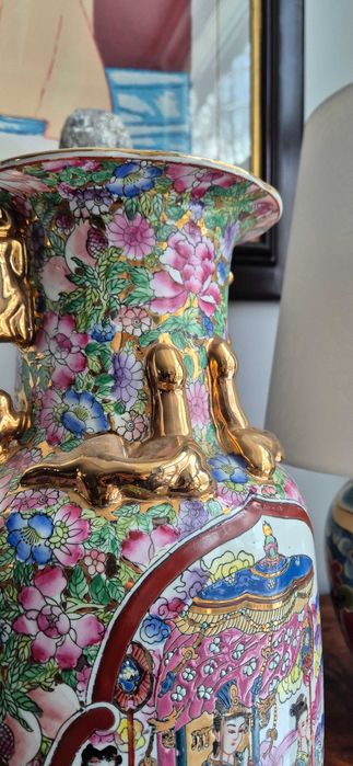 Chiński wazon z porcelany w stylu Famille Rose lub Rose Canton antyk