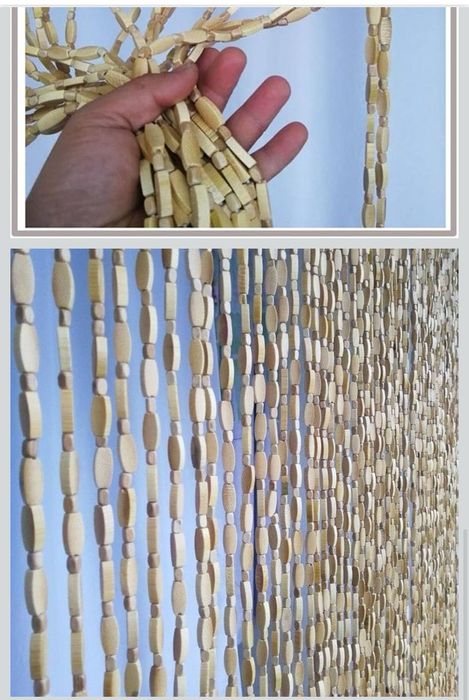 Zasłona  Drzwiowa  z Koralików bambusowych  90x200 bamboo