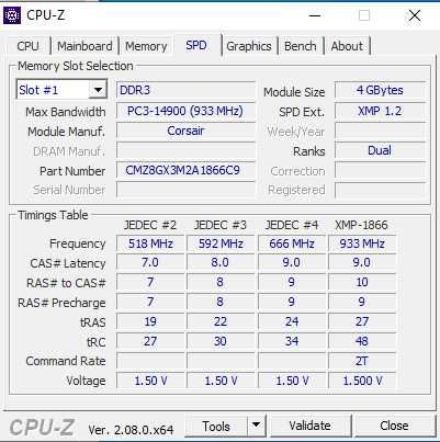 Pamięć RAM DDR3 Corsair Vengeance 2x4GB 8GB 1866MHz