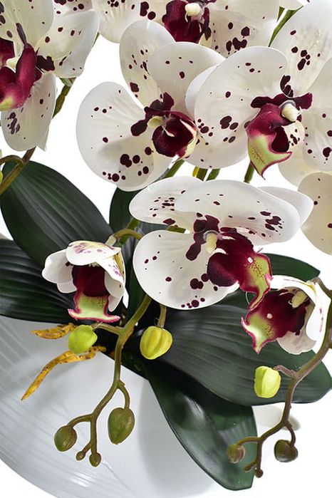 Sztuczny storczyk orchidea kompozycja kwiat doniczce ozdoba prezent