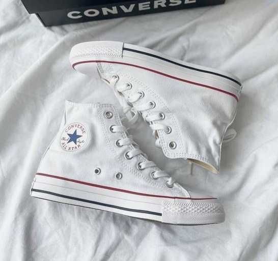Женские белые кеды Конверс белые высокие Converse All Star