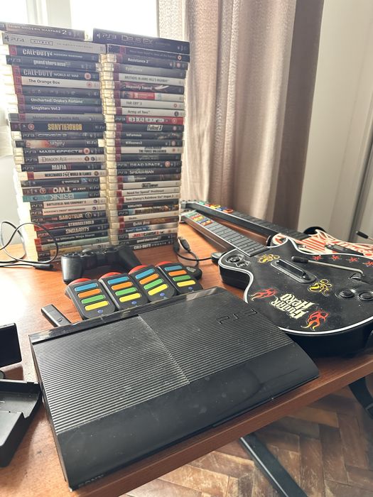 •Mega Lote PS3 | 60 Jogos | Guitar Hero | Buzz | 2 Comandos | Coleção Completa•